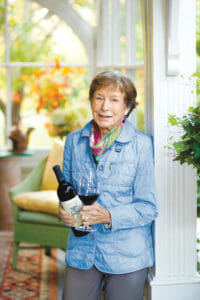 Spottswoode Mary Novak with wine