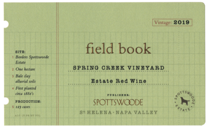 2019 Field Book Syrah label